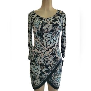 Macy's International Concept Tropical Sunrise Ruched Spring Mini Dress